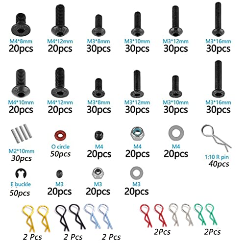 Fraternize 610PCS Universal RC car Parts Screw Tool Kit Screws Assortment Set Hardware Fasteners for Traxxas Axial Redcat Arrma HPI SCX10 Losi 18 110 112 116 Scale RC Cars Trucks Crawler RC Screw Kit - Image 5