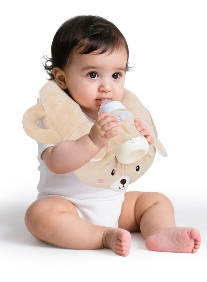 vocheer Bottle Holder for Baby, Baby Self Bottle Feeding Pillow，Baby Bottle Holder Hands Free Feeding, Adjustable Nursing Pillow, Essentials for Newborns and Twins, Bear  - Image 1