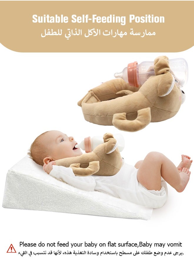 Generic - Bottle Holder for Baby, Baby Self Bottle Feeding Pillow，Baby Bottle Holder Hands Free Feeding, Adjustable Nursing Pillow, Essentials for Newborns and Twins, Bear - Image 1