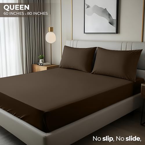 Utopia Bedding Queen Fitted Sheet - Bottom Sheet - Deep Pocket - Soft Microfiber - Shrinkage and Fade Resistant - Easy Care -1 Fitted Sheet Only (Brown) - Image 2