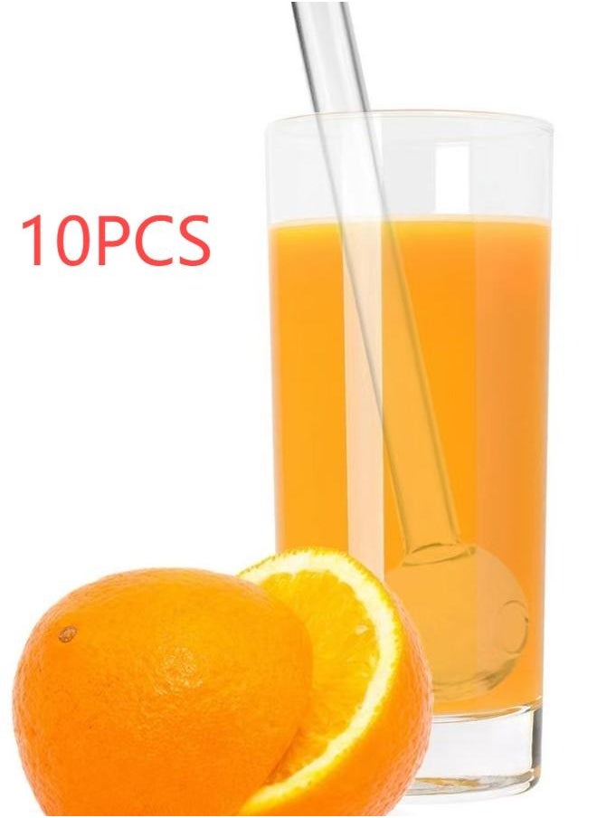 Generic 10 PCS Reusable Glass Drink Straws, clear,  10x1x2.5cm 