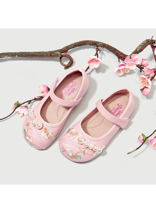 Disney Girls' Spring And Autumn Single-layer Fashion Leather Shoes Chinese Style Embroidered Shoes Hanfu Shoes Dp22328 Pink Size 33 - Image 2