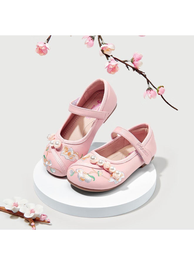 Disney Girls' Spring And Autumn Single-layer Fashion Leather Shoes Chinese Style Embroidered Shoes Hanfu Shoes Dp22328 Pink Size 33 - Image 3
