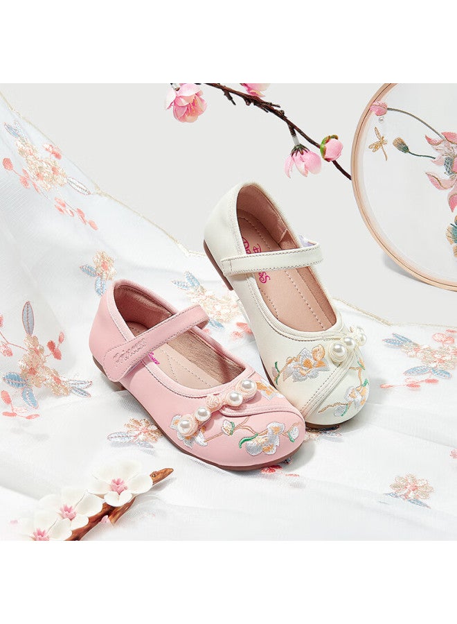 Disney Girls' Spring And Autumn Single-layer Fashion Leather Shoes Chinese Style Embroidered Shoes Hanfu Shoes Dp22328 Pink Size 33 - Image 4