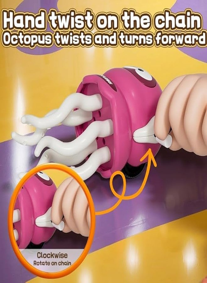 acrown Key Operated Octopus Toys for Kids, Key Operated Wind Up Jelly Fish Toys for Babies, Crazy 5-Leg Action Crawling Dancing Octopus Toy for Kids Multicolor (Key Operated Octopus) - Image 2
