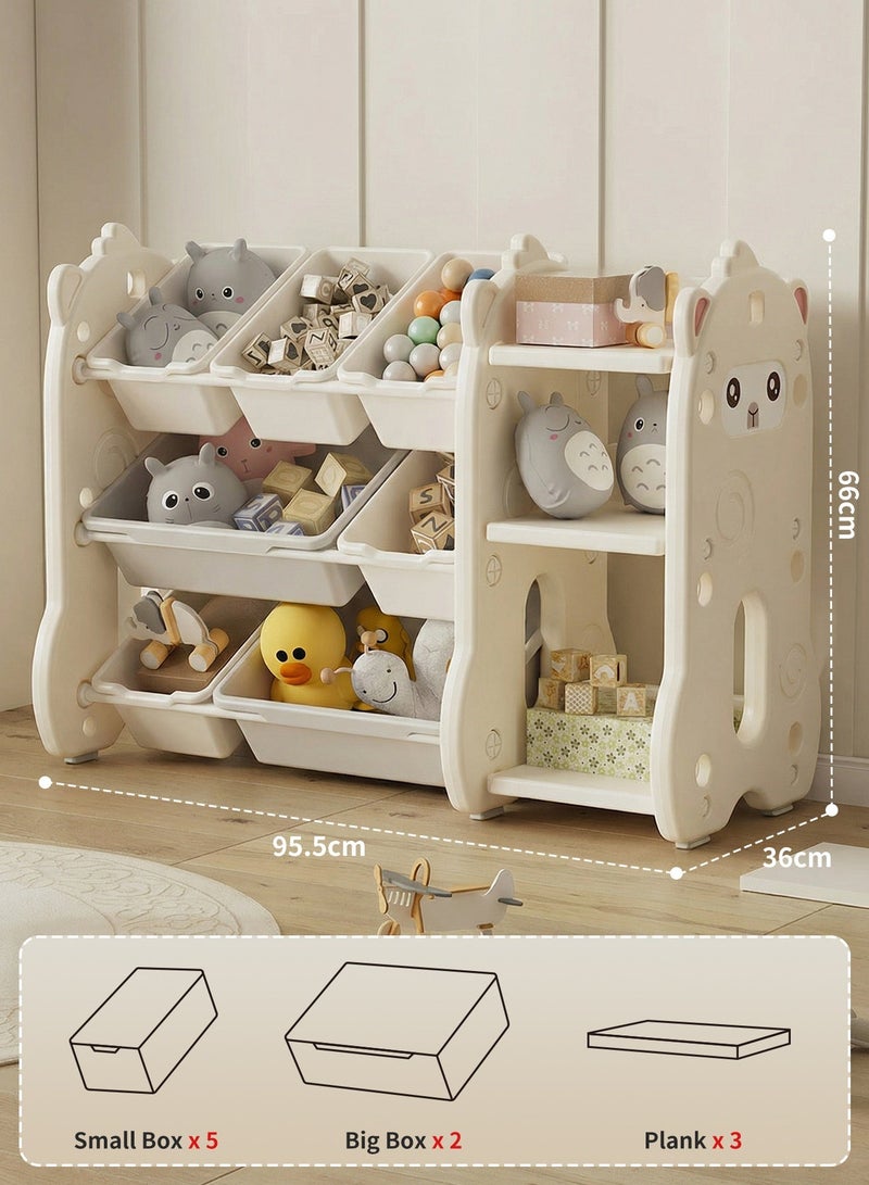 HomKawt Children Toy Storage Organizer with Large Capacity Bins, Kids Toy Storage Rack with 45° Tilt Boxes, Toy Box Organizer Cabinet for Bedroom, Playroom & Nursery - Image 2