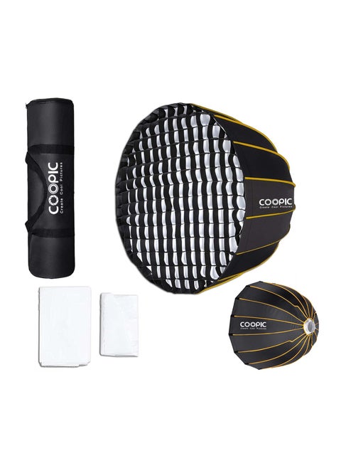 COOPIC CS-60 Portable Hexagonal Softbox Size 23.6inch / 60cm with Soft Cloth and Honey Comb Umbrella Design Silver Reflector Soft Box for Speedlite Studio Flash Photography Light