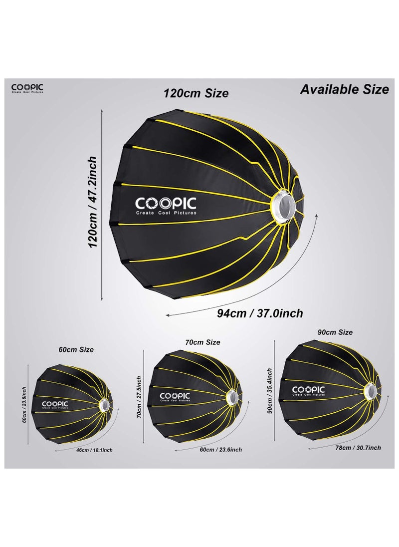 Coopic - COOPIC CS-60 Portable Hexagonal Softbox Size 23.6inch / 60cm with Soft Cloth and Honey Comb Umbrella Design Silver Reflector Soft Box for Speedlite Studio Flash Photography Light - Image 1