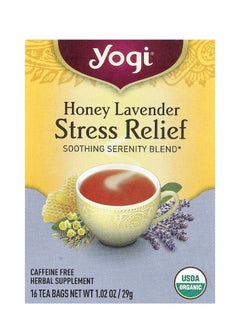 Yogi Tea Stress Relief Honey Lavender Caffeine Free 16 Tea Bags 1.02 oz (29 g)  - Image 1