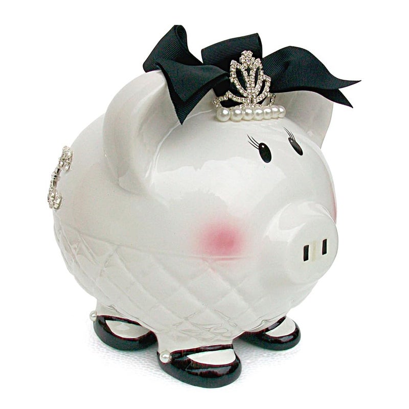 Child to Cherish Ceramic Piggy Bank for Girls, Queen B - Image 5