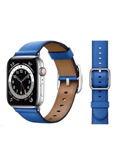 Leather Replacement Band For Apple Watch Series 6/SE/5/4/3/2/1 Royal Blue
