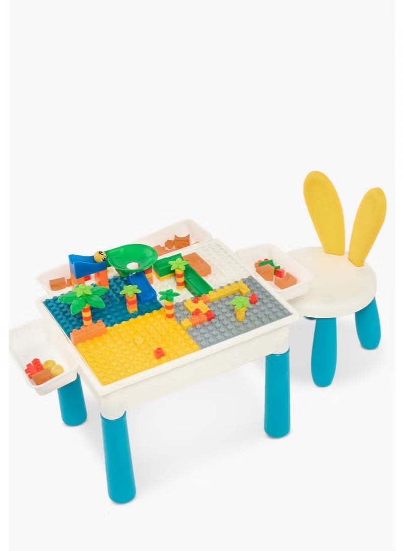 Children's block table with chair, 108 pieces, with large building blocks, for children aged 3 years and older - Image 2