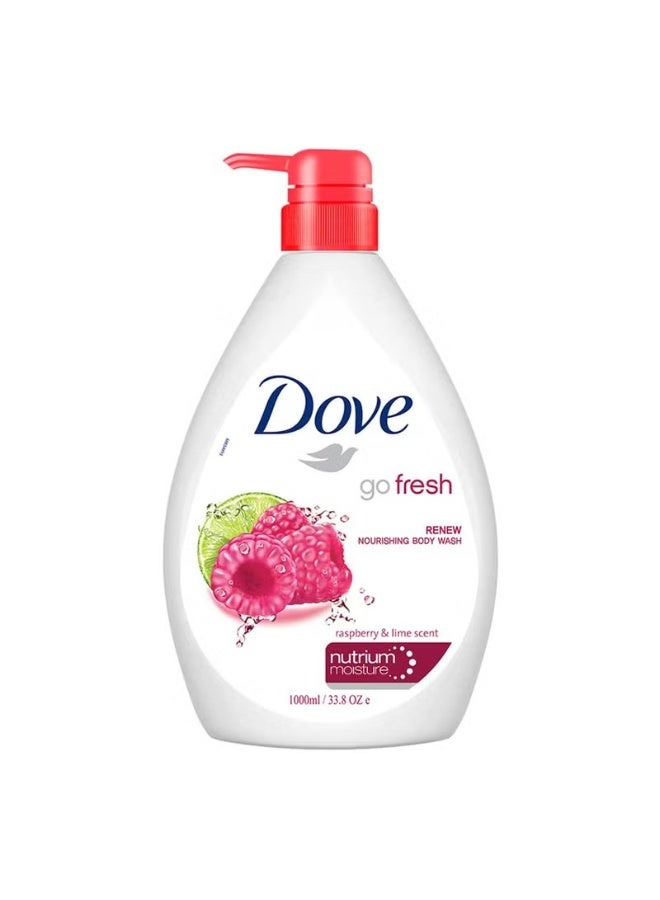 دوف غسول الجسم دوف المنعش برائحة التوت والليمون لبشرة متجددة، رائحة منعشة، 1 لتر - Image 1