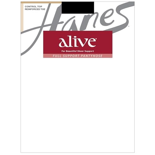 Hanes Alive Control Top Reinforced Toe Sheer Pantyhose for Ultimate Comfort and Support, Barely There, Size F (Pack of 1) - Image 3