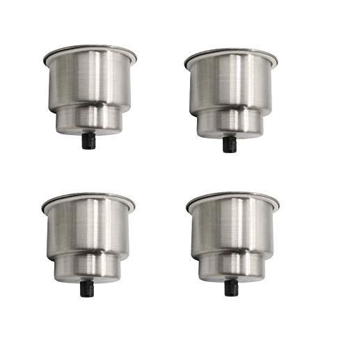 4pcs Stainless Steel Cup Drink Holder with Drain Marine Boat Rv Camper