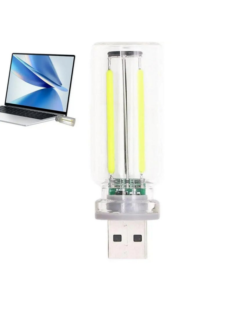 2 قطعة لمبة داخلية للسيارة USB، إضاءة ليلية باللمس، أجواء بتقنية خيوط LED متوهجة، للحفلات والغرف والسيارة - لون أخضر. - Image 1