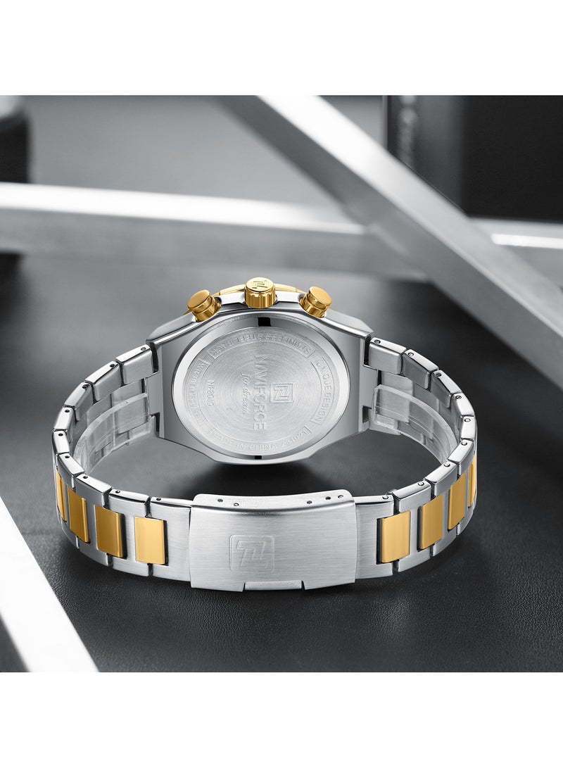 Luxury Stainless Steel Chronograph Watch for Men with Multifunctional Dial and Water Resistant Design