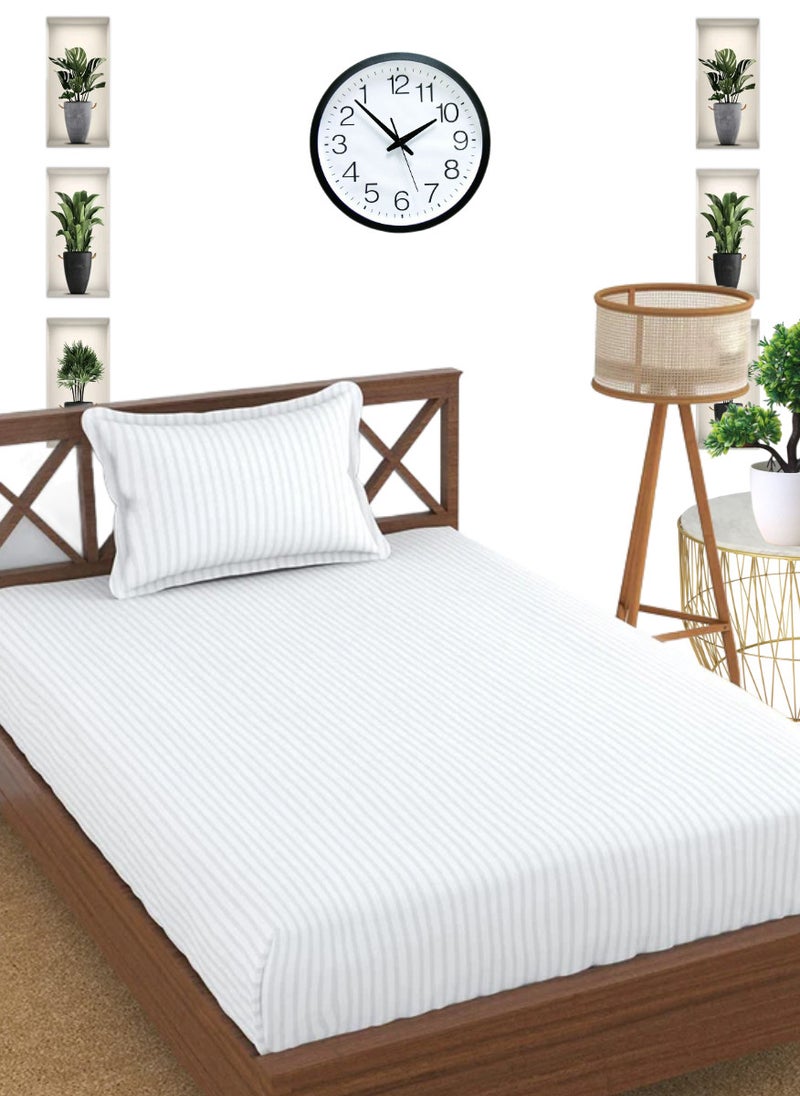 Blueberry White Extra Deep Pocket Single Size Sheets Cotton 2 Piece Sheet Set 100x200+15cm - Image 1