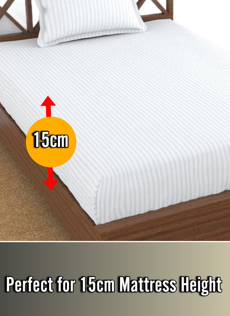 Blueberry White Extra Deep Pocket Single Size Sheets Cotton 2 Piece Sheet Set 100x200+15cm - Image 2