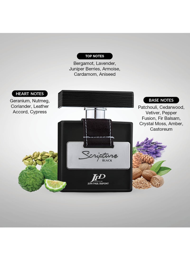Jean Paul Dupont Scripture Black Eau de Toilette For Men 100ml  - Image 3