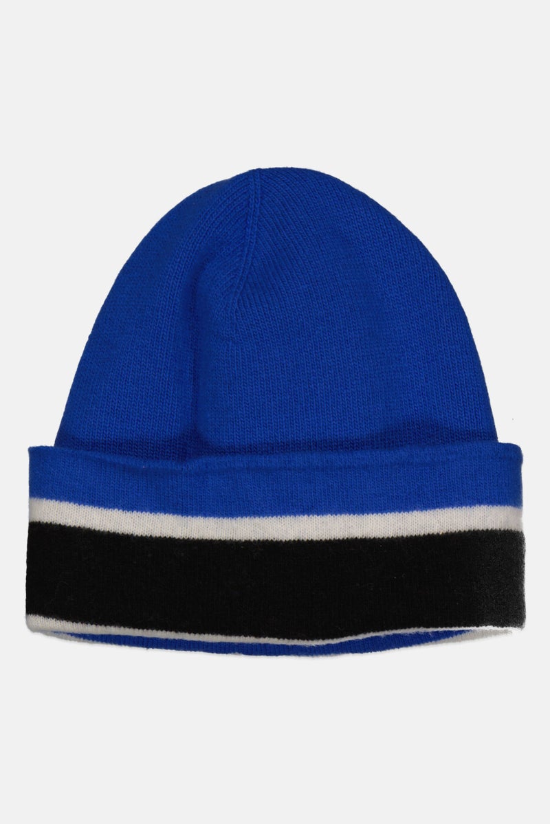 EMPORIO ARMANI Men Textured Beanie, Blue Combo - Image 2