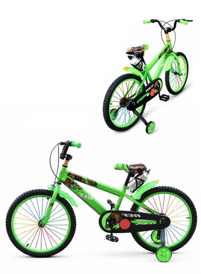 DBLEW 20-Inch Kids Road Bike | 20-Inch Wheel Size | Adjustable Seat | With Training Wheels | With Water Bottle And Cage | Dual V-Brakes For Boys And Girls | Green - Image 1