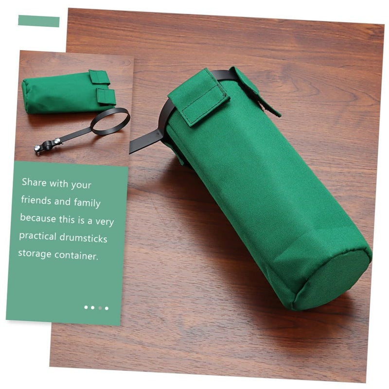 Green Canvas Portable Drumstick Holder Bag With Rack For Live Performance And Practice - Image 5