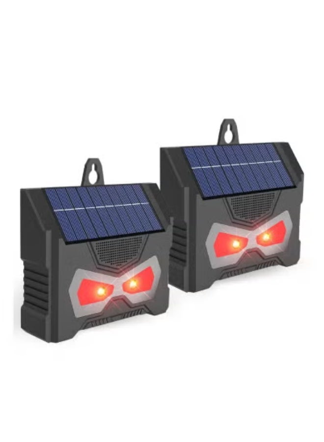 Excefore 2 PCS Solar Powered Nocturnal Animal Repeller, Solar Predator Control Light, Nighttime Animal Deterrent Light, with Flashing LED Lights Motion Detection, Ultrasonic Fox, Rat, Dog, Cat Repellent - Image 1