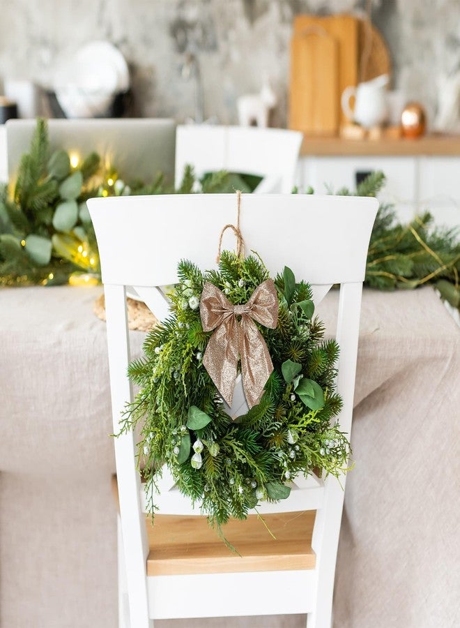 YKW 6 PCS Champagne Gold Glitter Bow Decorations with 6" Twist Tie, 5.5x6 Ribbon Wreaths Ornaments for Wedding Wrapping Holiday Party Elegant Home Decor - Image 5