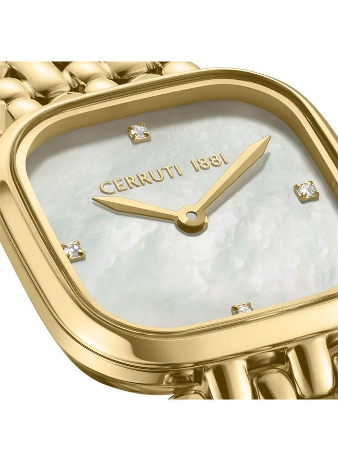 CERRUTI 1881 Yellow Gold Women's Casena 26mm White Mother-of-pearl Dial Quartz Analog Watch For Women for Women | Best Price UAE