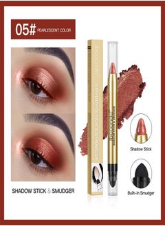 ibcccndc Double Head Eyeshadow Stick,Earth Toning Eyeshadow Pen,Keep Shiny Eye Makeup No.05  - Image 1