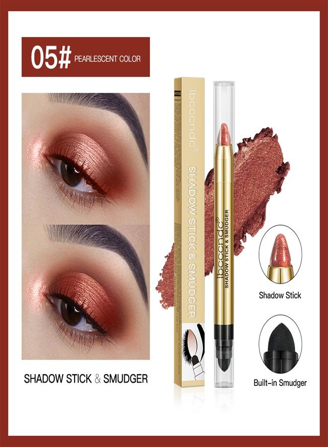 ibcccndc Double Head Eyeshadow Stick,Earth Toning Eyeshadow Pen,Keep Shiny Eye Makeup No.05 - Image 1