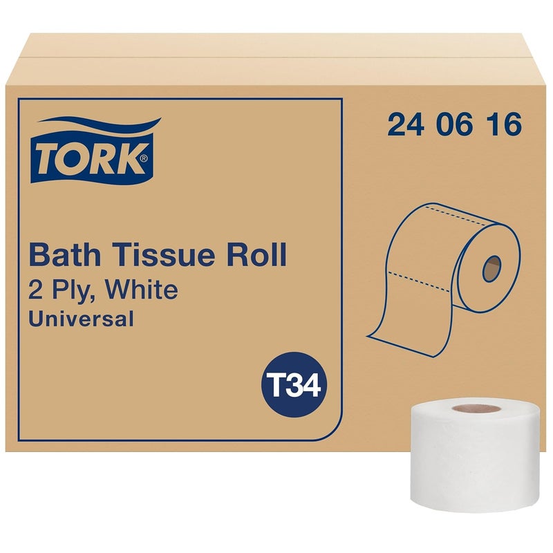 Tork Toilet Paper Roll White T34 Universal 2ply 48 x 616 sheets 240616 - Image 1