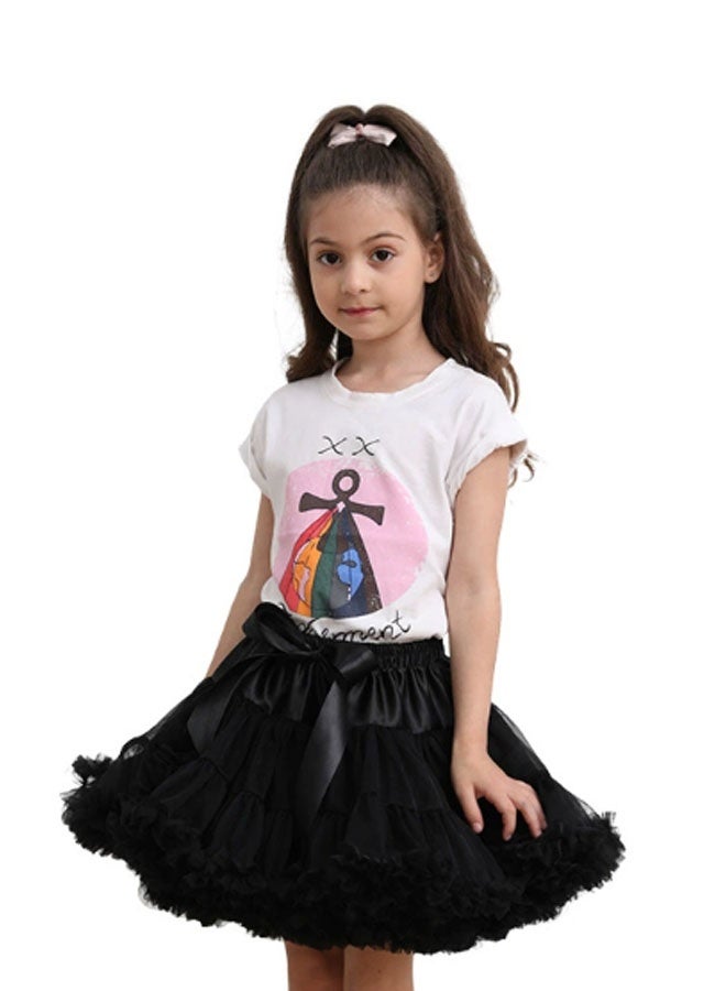 إيليلي تنورة أطفال منفوشة نصف تنورة الأميرة توتو تنورة سوداء (المقاس: صغير) - Image 1