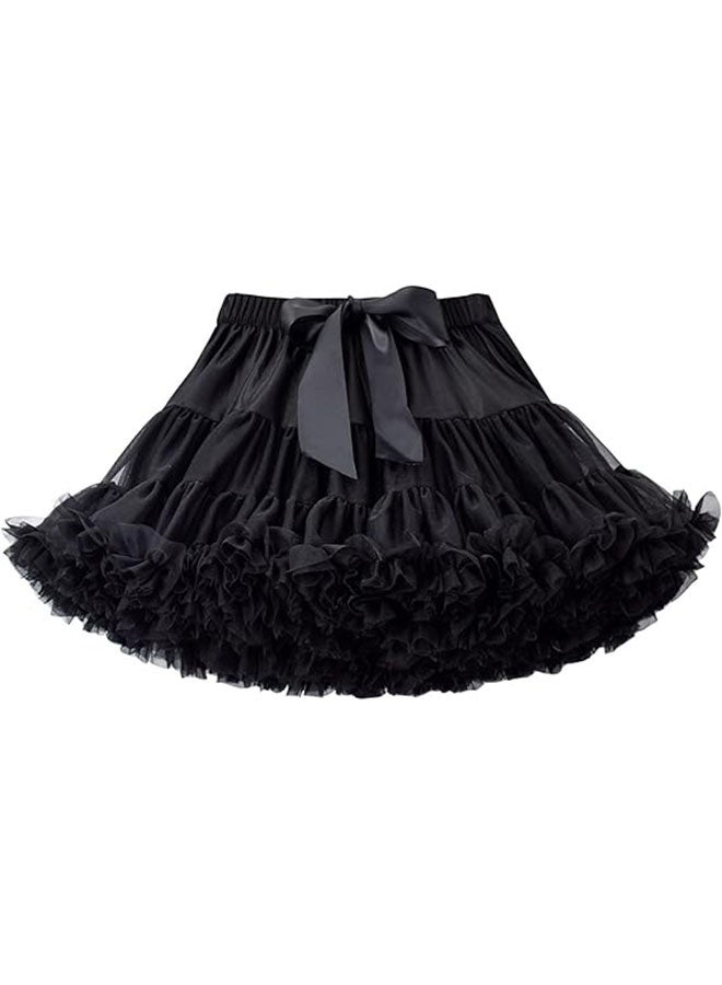 إيليلي تنورة أطفال منفوشة نصف تنورة الأميرة توتو تنورة سوداء (المقاس: صغير) - Image 3