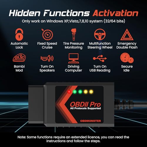 OBDMONSTER ELM327 OBD2 Adapter Compatible with F150 F250 and More, for MS/HS CAN Automatically Switch, OBDII Diagnostic Scanner via USB for Windows only - Image 4