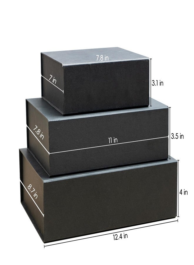Rsgift 5 Pack of Gift Box,7.8x7x3.1 Inches Gift Boxes with Lids,Black Gift Box for Valentines Day,Magnetic Closure Gift Boxes for Presents,Birthday Christmas,Thanksgiving Day - Image 2