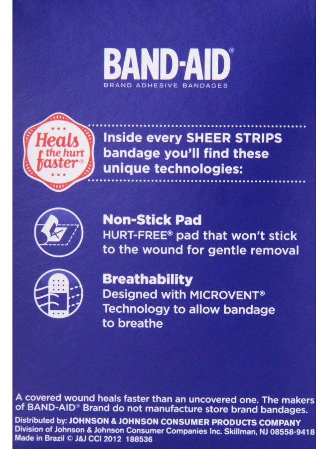 Band-Aid Brand Tru-Stay Sheer Strips Adhesive Bandages for First Aid and Wound Care, All One Size, 40 ct - Image 3