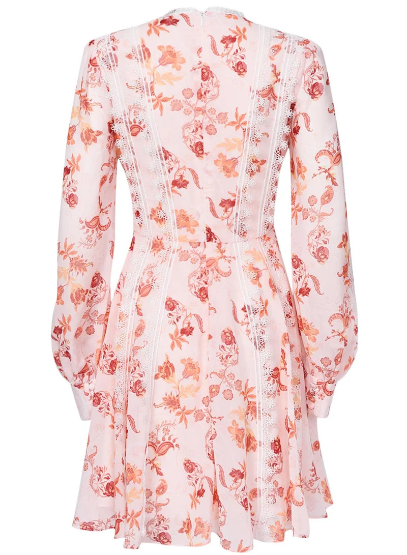 True Decadence True Decadence Peach Orange Floral Corset Front Mini Dress