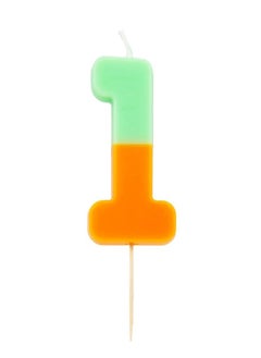Talking Tables Orange & Mint Green Number Candle - 1  - Image 1