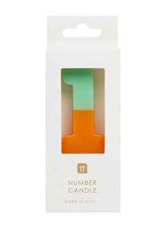 Talking Tables Orange & Mint Green Number Candle - 1  - Image 2