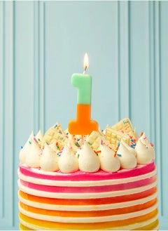 Talking Tables Orange & Mint Green Number Candle - 1  - Image 3