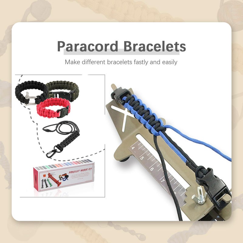 WILDAIR Paracord Bracelet Jig Kit with Knotters Tool Marlin Spike Paracord FID Set Lacing Needles/Fids for Paracord Work Paracord Tool Kit Adjustable Length 4" to 13" Paracord Jig Bracelet Maker - Image 2