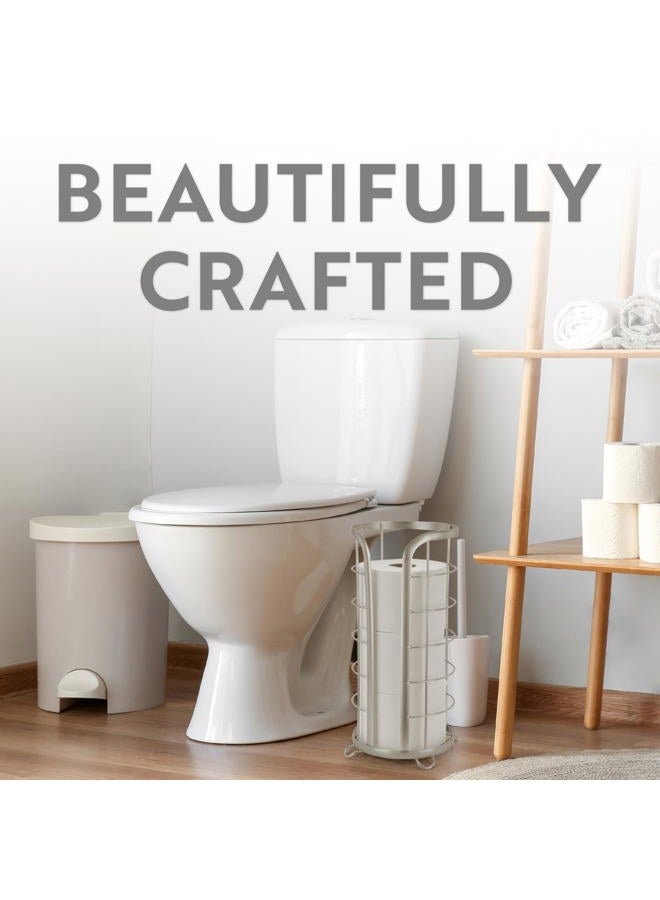 BROOKSTONE, Nickel Toilet Paper Holder, Freestanding Bathroom Tissue Organizer, Minimalistic Storage Solution, Modern & Stylish Design [Holds MEGA Rolls] - Image 2