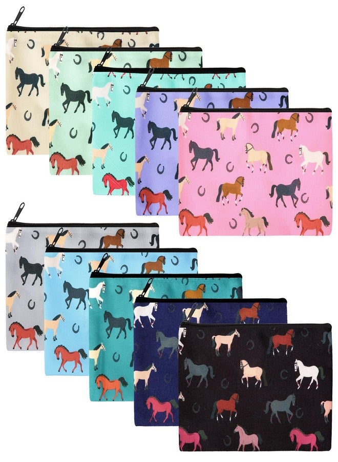 Reginary 20 Pcs Horse Gifts for Women Horse Makeup Cosmetic Bags Gifts Bags Zipper Purse Travel Toiletry Organizer Western Accessorie for Women Cowgirls Birthday Coworkers - Image 1