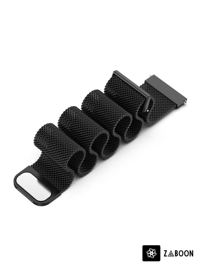 Zaboon سوار ساعة لهواوي واتش جي تي 3 برو 43 مم ميلان ستيل (أسود) - Image 4