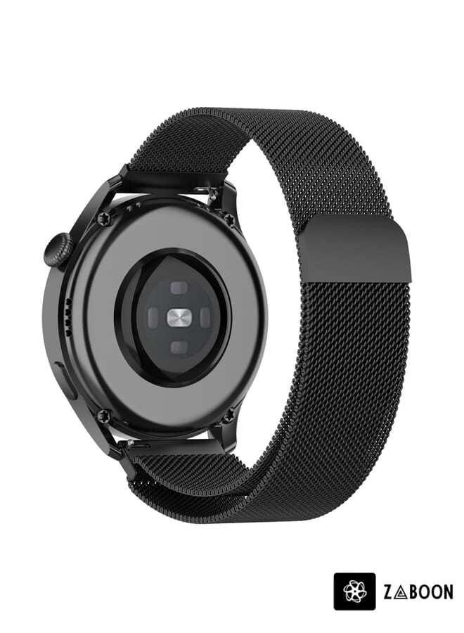 Zaboon سوار ساعة لهواوي واتش جي تي 3 برو 43 مم ميلان ستيل (أسود) - Image 2