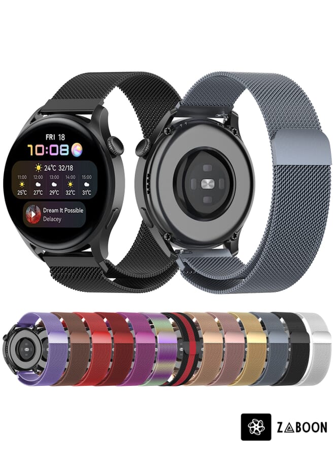 Zaboon سوار ساعة لهواوي واتش جي تي 3 برو 43 مم ميلان ستيل (أسود) - Image 5
