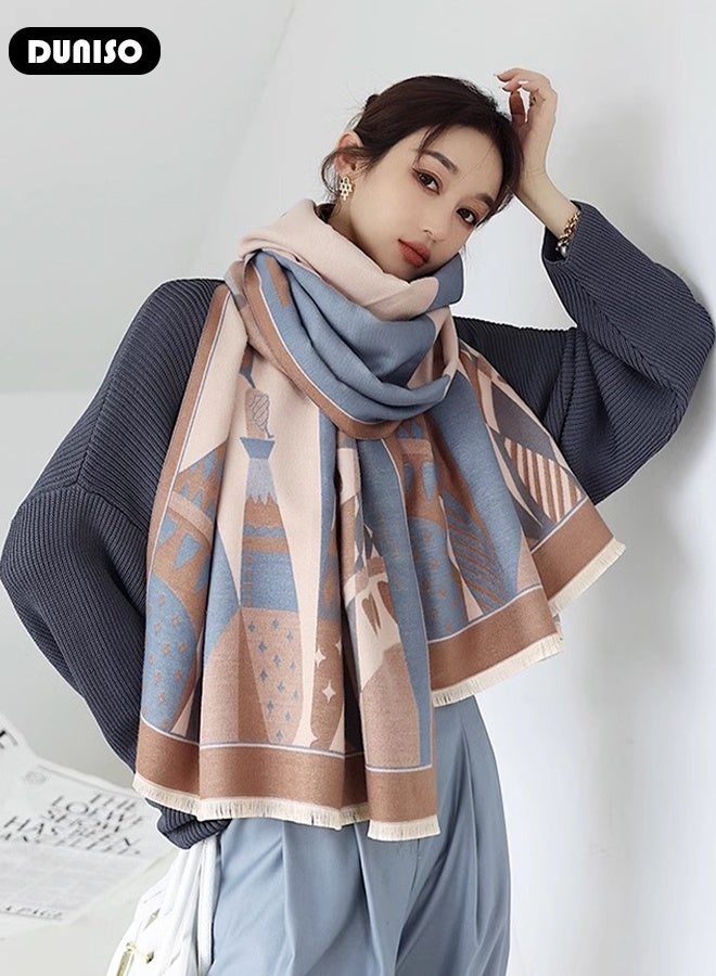 DUNISO أوشحة نسائية شالات غرف مكيفة واقيات رقبة معاطف واقية من الرياح كارديجان واقيات رقبة أوشحة نسخة يانغ مي المطابقة لملك البوكر - Image 4