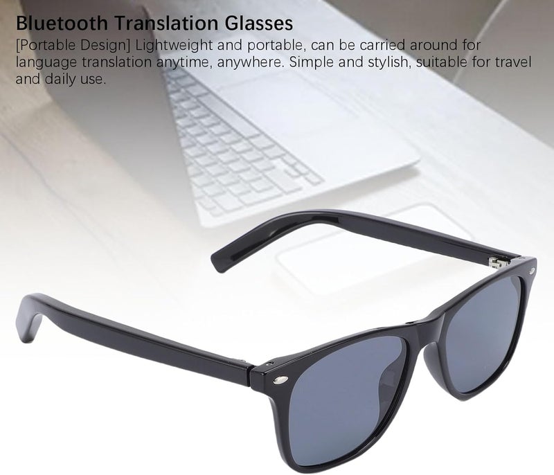 مترجم النظارات الذكية ، النظارات الذكية بنيت بأناقة في مكبر صوت ميكروفون أنيق للرحلات (الإطار الأسود # 11) - Image 5